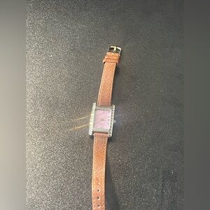 Purple Face Tank Watch Women’s With genuine Leather Watch Band in Good Condition